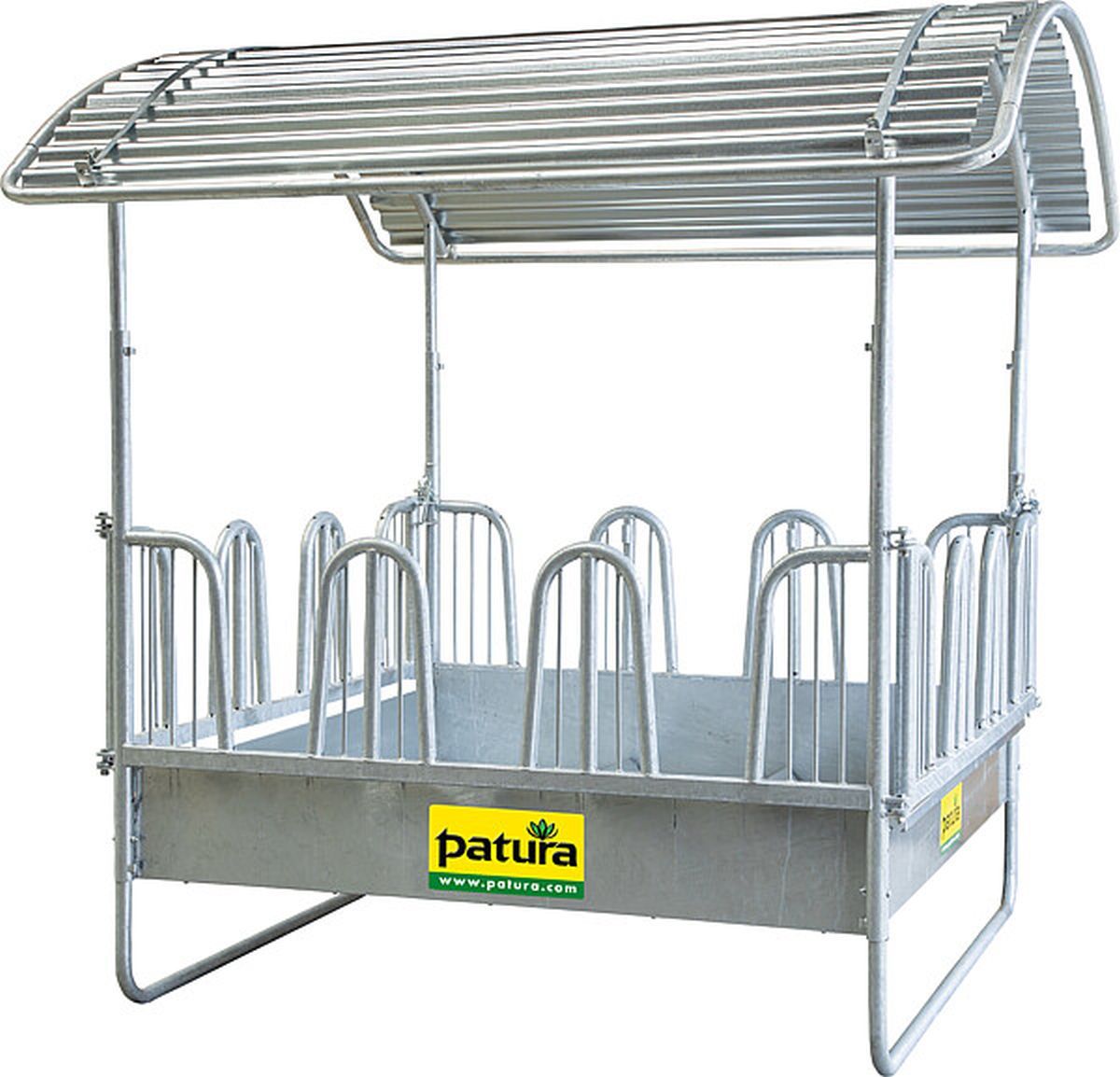 Patura Compact-Viereckraufe mit Sicherheits-Palisadenfressgittern