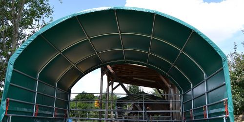 Weidezelt Weideunterstand Lagerzelt Rundbogenzelt 4m x 4m H 3,57m